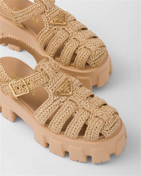 prada cage shoes|Natural Monolith Crochet Cage Sandals .